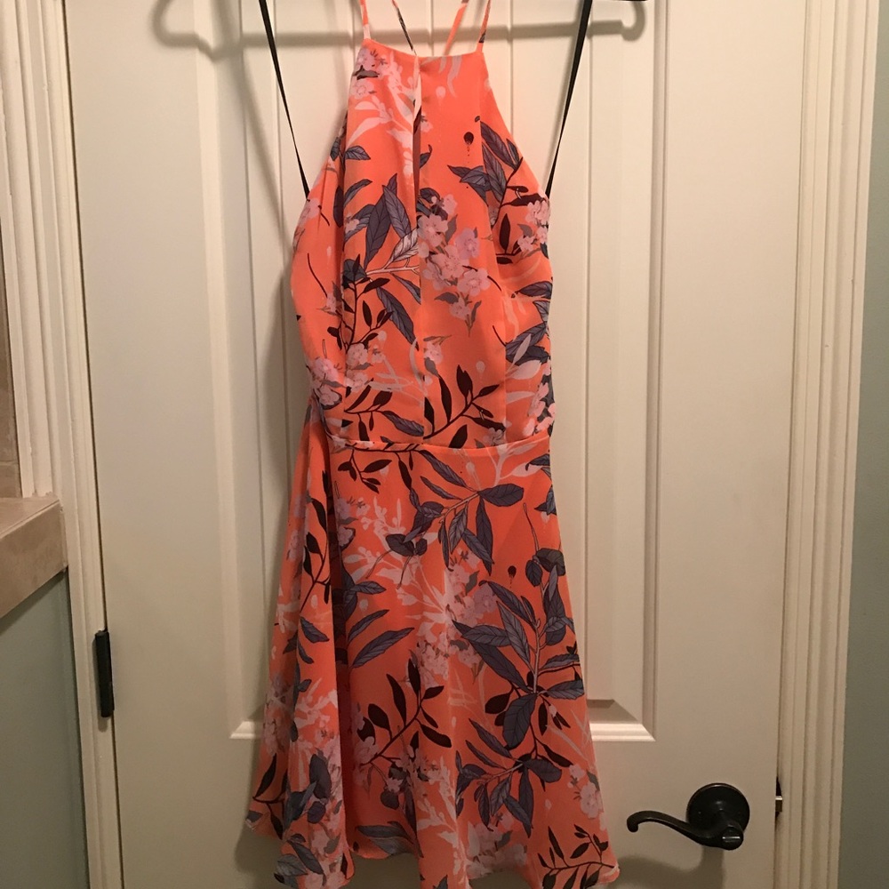 Bebe coral floral dress